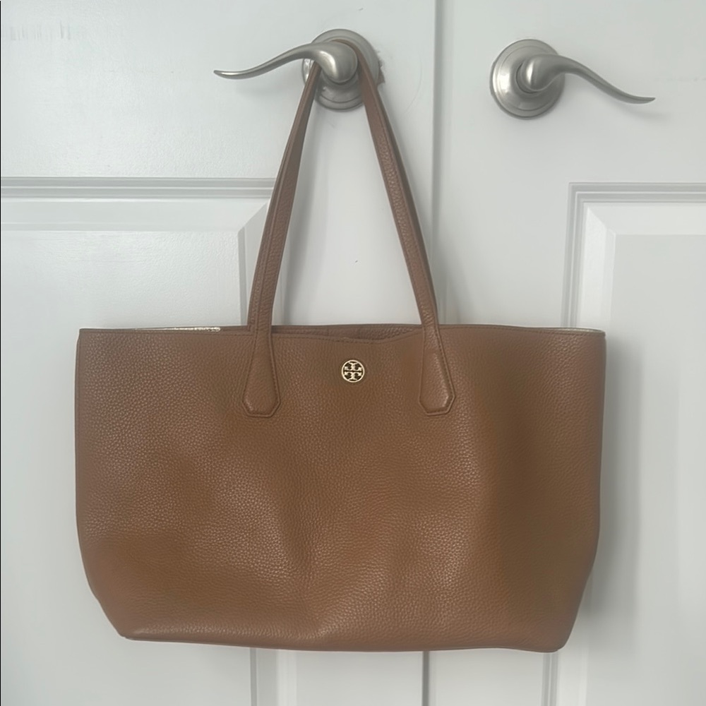 Tory Burch Brown Leather Tote Bag